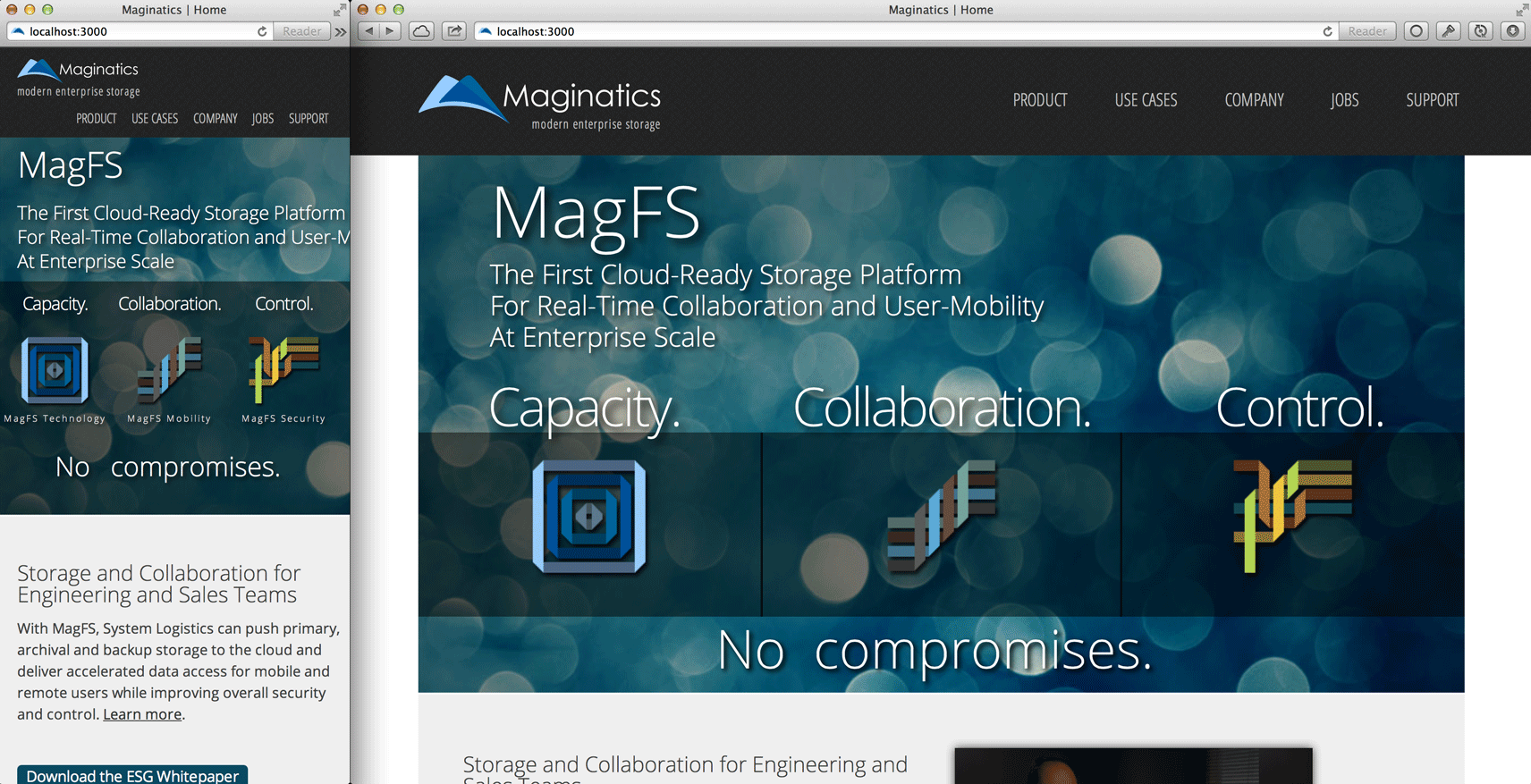 Maginatics Website 2012 Home Page Responsive