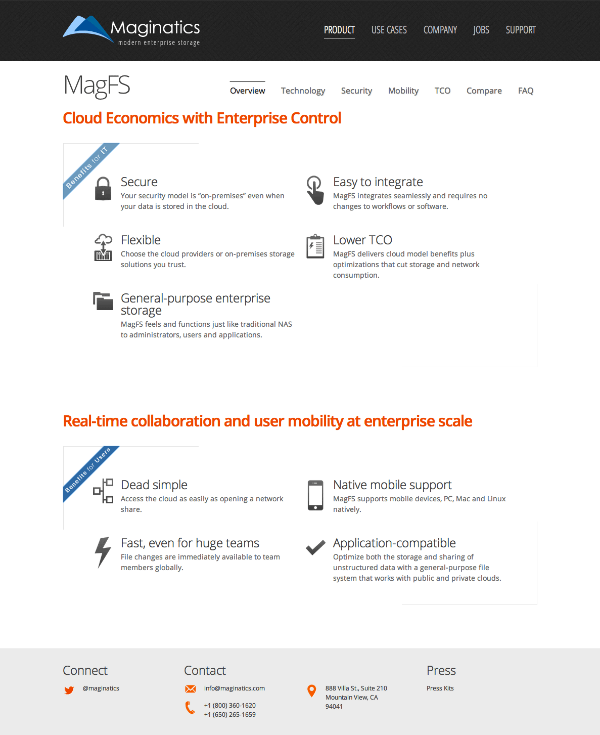 Maginatics Website 2012 Overview Page